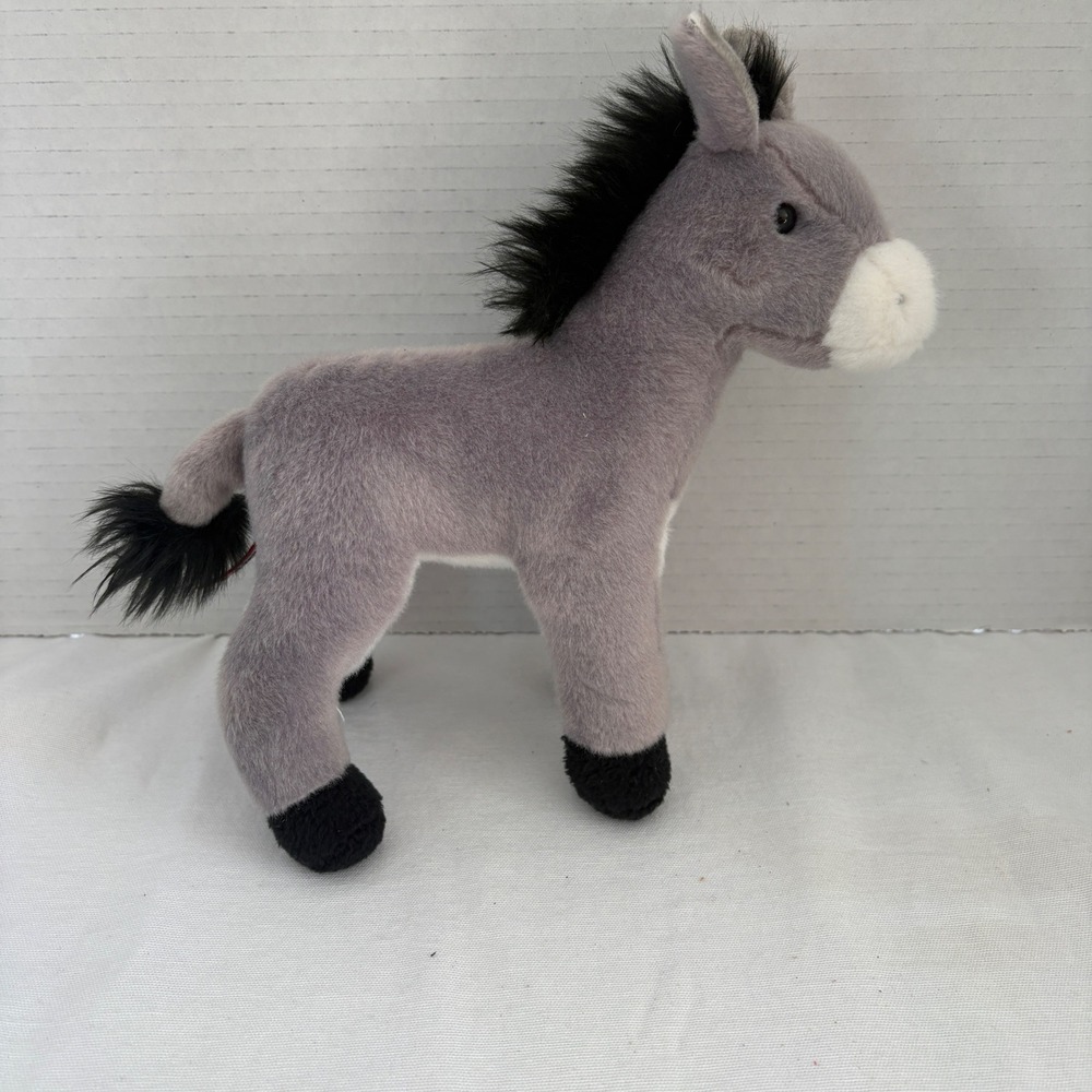 Douglas Cuddle‎ Toys Grey Donkey Plush Standing Stuffed Animal 4059 Grey 9 inch